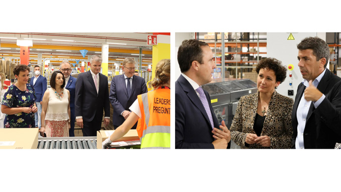 Inauguraciones de Amazon (2022) y Cofares (2024). Directivos, alcaldesa y presidentes y altos cargos de la Generalitat / ARRELS