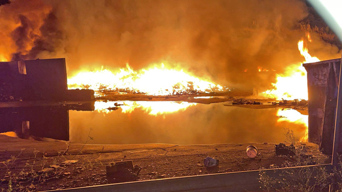 Imagen del incendio compartida por la alcaldesa